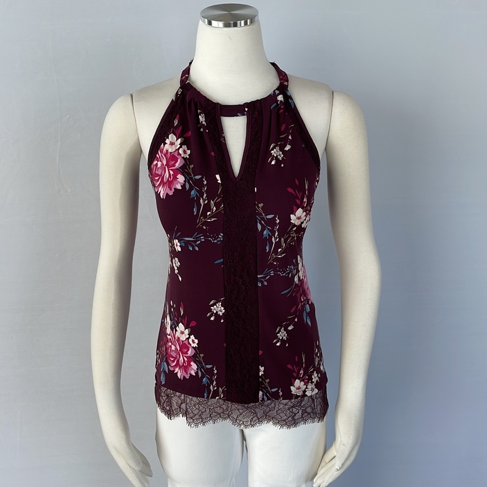 WHBM Sleeveless Embroidered Floral Top X Small